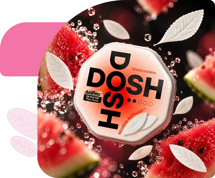 DOSH AirPouch can with a thin nicotine pouch